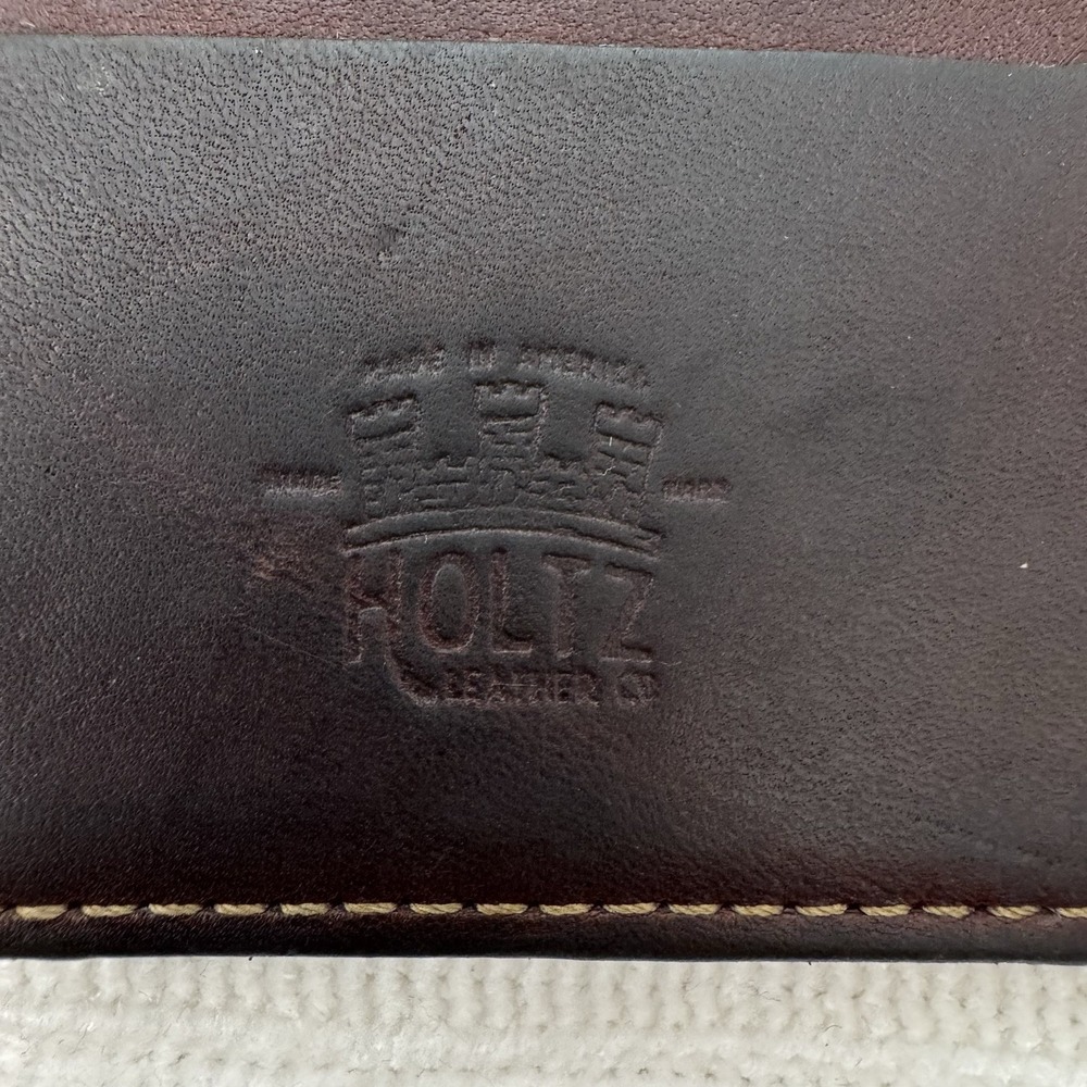 Holtz Leather Co Wallet Money Clip Brown Leather‎ Minimalist Bifold USA